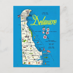 Delaware-Karte  Postkarte