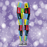 Delaware Kontur Staat Pop Art Pattern Leggings<br><div class="desc">Sind Sie ein stolzer Delawarean? Diese Leggings haben ein lustiges Pop-Kunstmuster mit der Staat-Kontur von Delaware in Gelb,  Schwarz,  Blau,  Grün,  Rot und lila.</div>