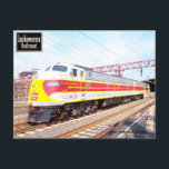 Delaware Lackawanna und Western Locomotive 808 Postkarte<br><div class="desc">Von www.railphotoexpress.biz; Delaware Lackawanna Western Railroad Locomotive 808 ist eine EMD E8A, gebaut als Pennsylvania Railroad 5702A im 9/1952. Die Lokomotive verlasse den Hoboken Terminal in Hoboken, New Jersey. Die Firma Delaware, Lackawanna & Western Railroad Company (DL&W oder Lackawanna Railroad) war eine Eisenbahn der U.S. Klasse 1, die Buffalo, New...</div>