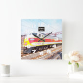 Delaware Lackawanna und Western Locomotive 808 Quadratische Wanduhr (Zuhause)