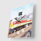 Delaware Lackawanna und Western Locomotive 808 Quadratische Wanduhr (Winkel)
