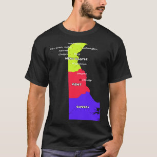 Delaware Landkreis Map US-Grenzen Großstädte T-Shirt