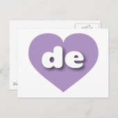 Delaware-Lavendelherz - I Liebe de Postkarte (Vorne/Hinten)