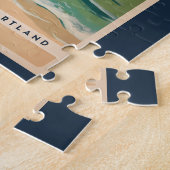 Delaware Leuchtturm Illustration Reise Kunst Retro Puzzle (Seite)