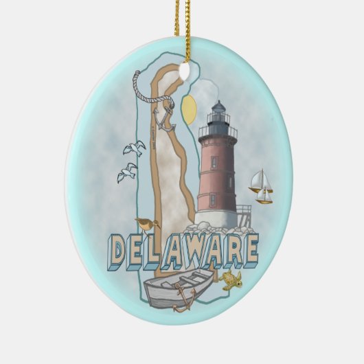 Delaware Lighthouse Keramik Ornament (Rechts)