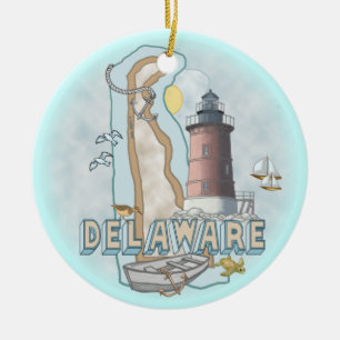 Delaware Lighthouse Keramik Ornament