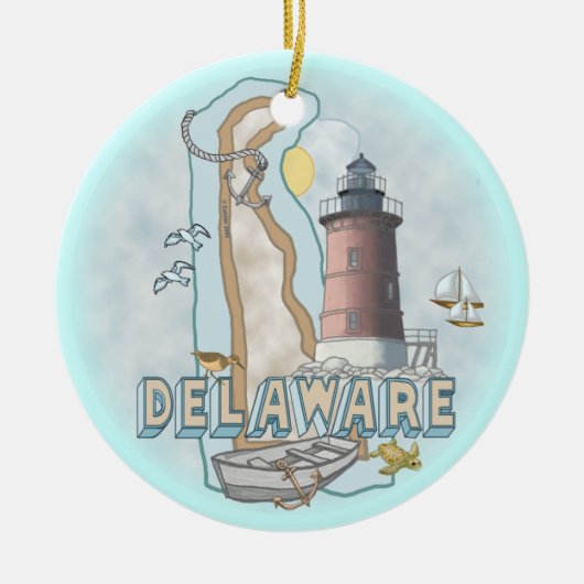 Delaware Lighthouse Keramik Ornament (Vorne)