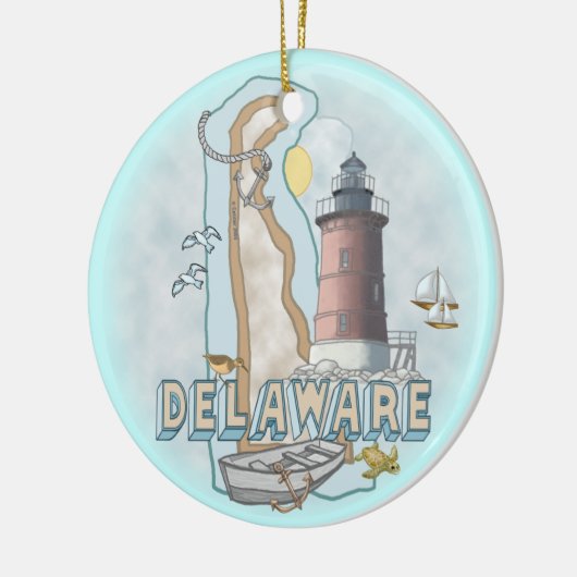 Delaware Lighthouse Keramik Ornament (Links)