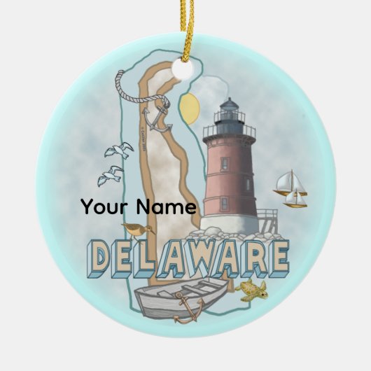 Delaware Lighthouse Keramik Ornament (Vorne)