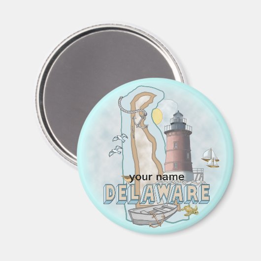 Delaware Lighthouse Magnet (Vorderseite/Rückseite)