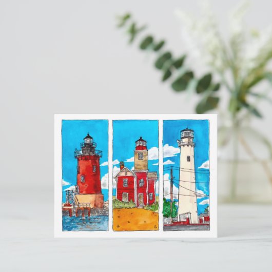Delaware Lighthouses Postkarte (Stehend Vorderseite)