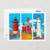 Delaware Lighthouses Postkarte (Vorne/Hinten)