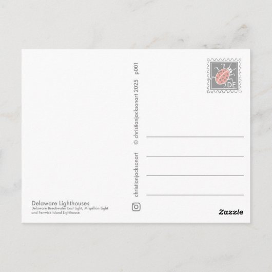 Delaware Lighthouses Postkarte (Rückseite)