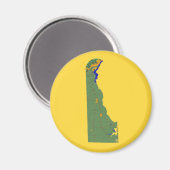 Delaware Map Magnet (Vorderseite/Rückseite)