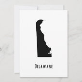 Delaware Map - Schwarz und Weiß Moderne Delaware K Einladung (Vorderseite)