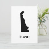 Delaware Map - Schwarz und Weiß Moderne Delaware K Einladung (Stehend Vorderseite)