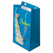 Delaware Map Small Gift Bag Kleine Geschenktüte (Vorderseite Schrägansicht)