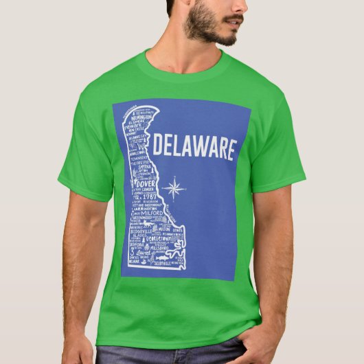 Delaware Map T-Shirt (Vorderseite)