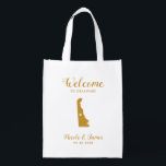 Delaware Map Wedding Welcome Bag, Gold Tote Bag Wiederverwendbare Einkaufstasche<br><div class="desc">Hochzeitswochenende Begrüßungsgeschenk-Tasche für Gäste aus der Stadt zu Ihrer Hochzeit,  mit Bild von Delaware,  mit Herz können Sie an der genauen Lage platzieren. Füllen Sie Tasche mit Ihren Lieblingsgoodies.</div>