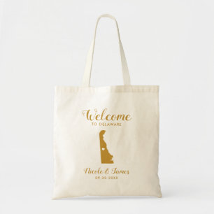 Delaware Map Wedding Welcome Bag, Gold Tragetasche