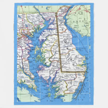 Delaware - Maryland Vintage Karte