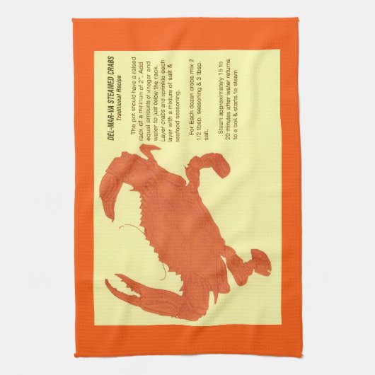 Delaware Maryland Virginia Crabs Recipe Geschirrtuch (Vertikal)