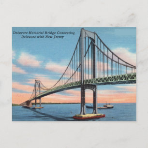 Delaware Memorial Bridge Verbindung mit New Jersey Postkarte
