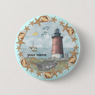 Delaware Muscheln Leuchtturm-Button-Taste Button