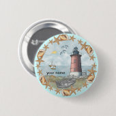 Delaware Muscheln Leuchtturm-Button-Taste Button (Vorne & Hinten)
