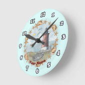 Delaware Muscheln Lighthouse Clock Runde Wanduhr (Winkel)