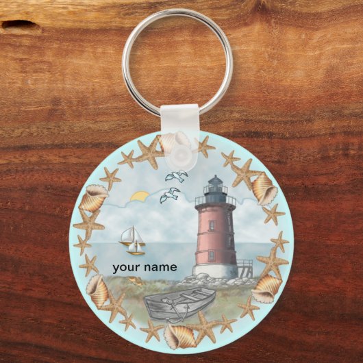 Delaware Muscheln Lighthouse Schlüsselanhänger (Vorderseite)