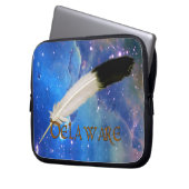 DELAWARE Nation & Feather Space Laptop Sleeve (Vorderseite Links)