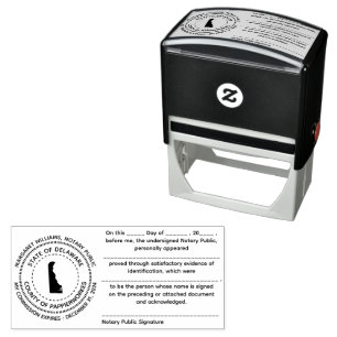 Delaware Notary Public Recognition Briefmarke Permastempel