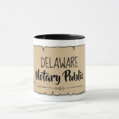 Delaware Notary Public Scroll Feather Quill Tasse (Zentrum)