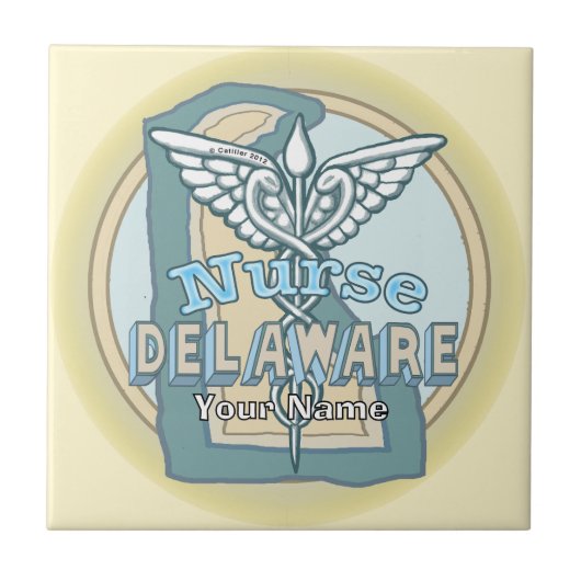 Delaware Nurse Caduceus Tile Fliese (Vorderseite)