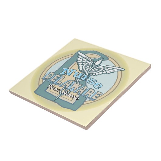 Delaware Nurse Caduceus Tile Fliese (Seite)