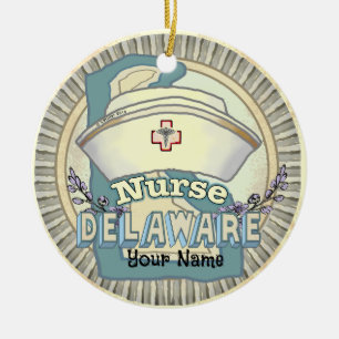 Delaware Nurse Keramik Ornament