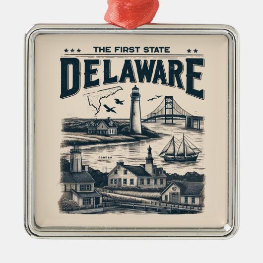 Delaware Ornament Aus Metall (Vorne)