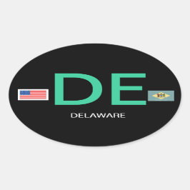 Delaware* Oval Autoaufkleber im Euro-Stil Ovaler Aufkleber