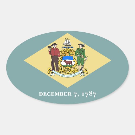 Delaware Ovaler Aufkleber (Vorderseite)