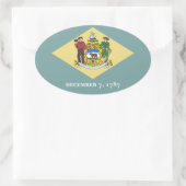 Delaware Ovaler Aufkleber (Tasche)