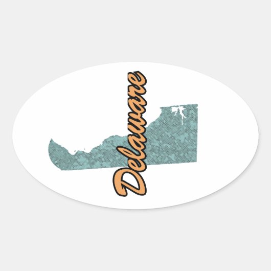 Delaware Ovaler Aufkleber (Vorderseite)