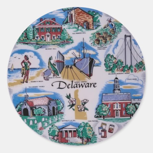 Delaware P Runder Aufkleber (Vorderseite)