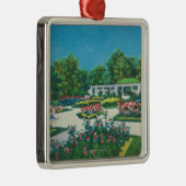 Delaware-Park-Rosen-Garten-Ansicht Silbernes Ornament (Rechts)