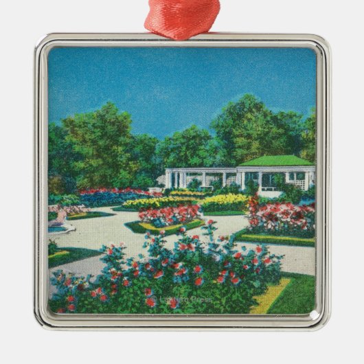 Delaware-Park-Rosen-Garten-Ansicht Silbernes Ornament (Vorne)