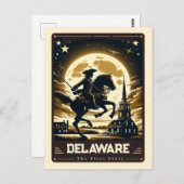 Delaware | Patriotischer Geist Vintag Postkarte (Vorne/Hinten)
