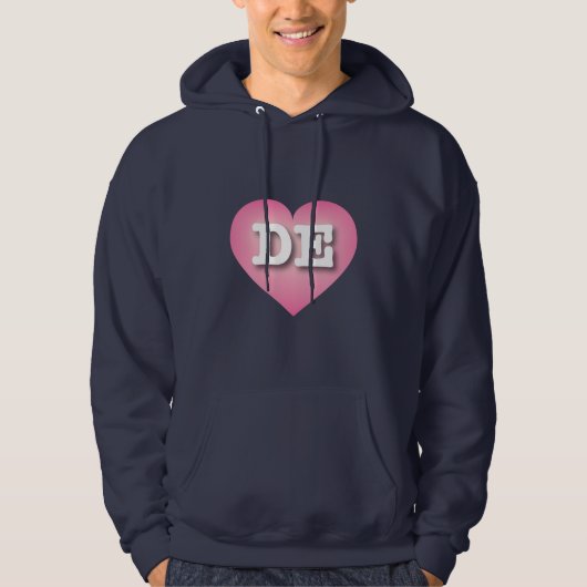 Delaware Pink Fade Heart - I Liebe DE Hoodie (Vorderseite)