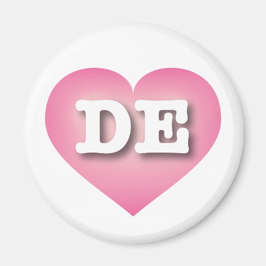 Delaware Pink Fade Heart - I Liebe DE Magnet (Vorne)