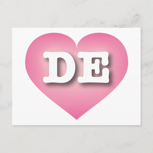Delaware Pink Fade Heart - I Liebe DE Postkarte (Vorderseite)