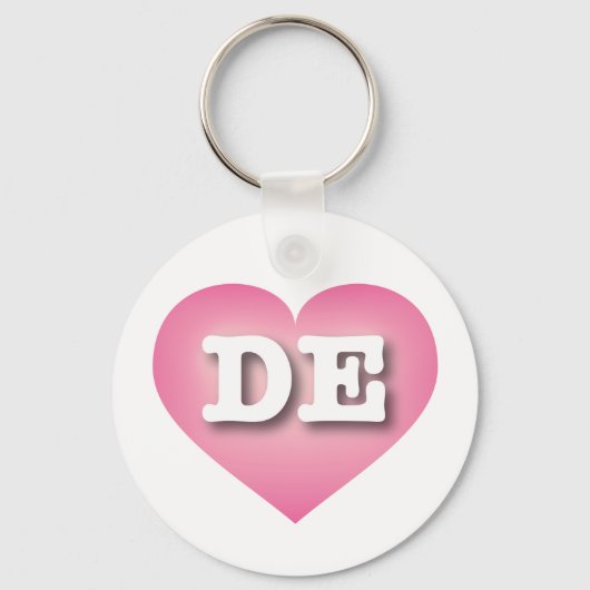 Delaware Pink Fade Heart - I Liebe DE Schlüsselanhänger (Vorderseite)